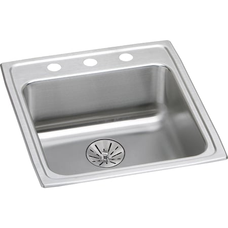 Elkay Clssc SS 19-1/2"x22"x6-1/2", Sngl Bowl Drop-in ADA Sink w/Perfect Drain LRAD202265PDOS4